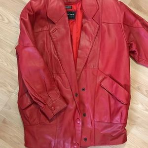 Red Leather Dress Jacket